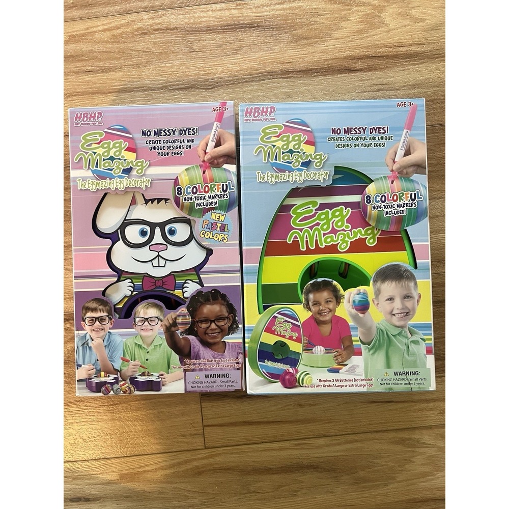TWO KITS - HBHP EggMazing Egg Decorator Kit w/ 8 Colorful Non-Toxic Markers